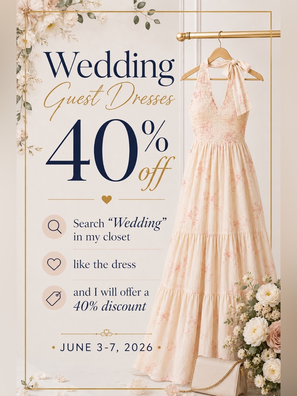 ✨ Wedding Guest Dress Event — 40% Off! ✨